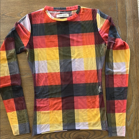 Henrik Vibskov Multicolor Plaid Long Sleeve Top small - Picture 1 of 3